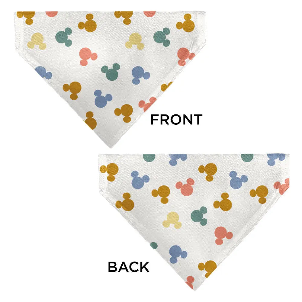 Pet Bandana - Mickey Mouse Ears Icon Scattered White Pet Bandanas