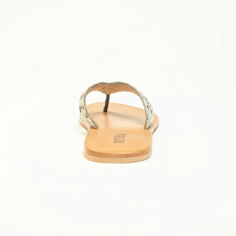Myra Echo Valley Hairon Leather Sandals in Spotted Ivory - Shoes