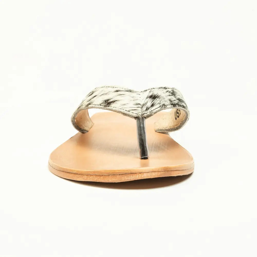 Myra Echo Valley Hairon Leather Sandals in Spotted Ivory - Shoes