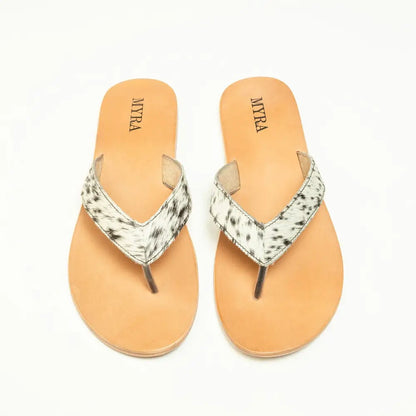 Myra Echo Valley Hairon Leather Sandals in Spotted Ivory - Shoes