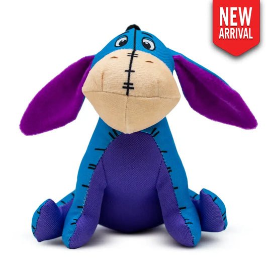 Dog Toy Ballistic Squeaker - Winnie the Pooh Eeyore Sitting Pose Blue Dog Toy Squeaky Plush