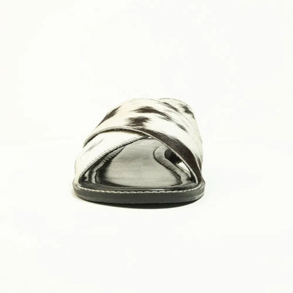 Myra El Paso Dawn Hairon Leather Sandals in Speckled White - Shoes