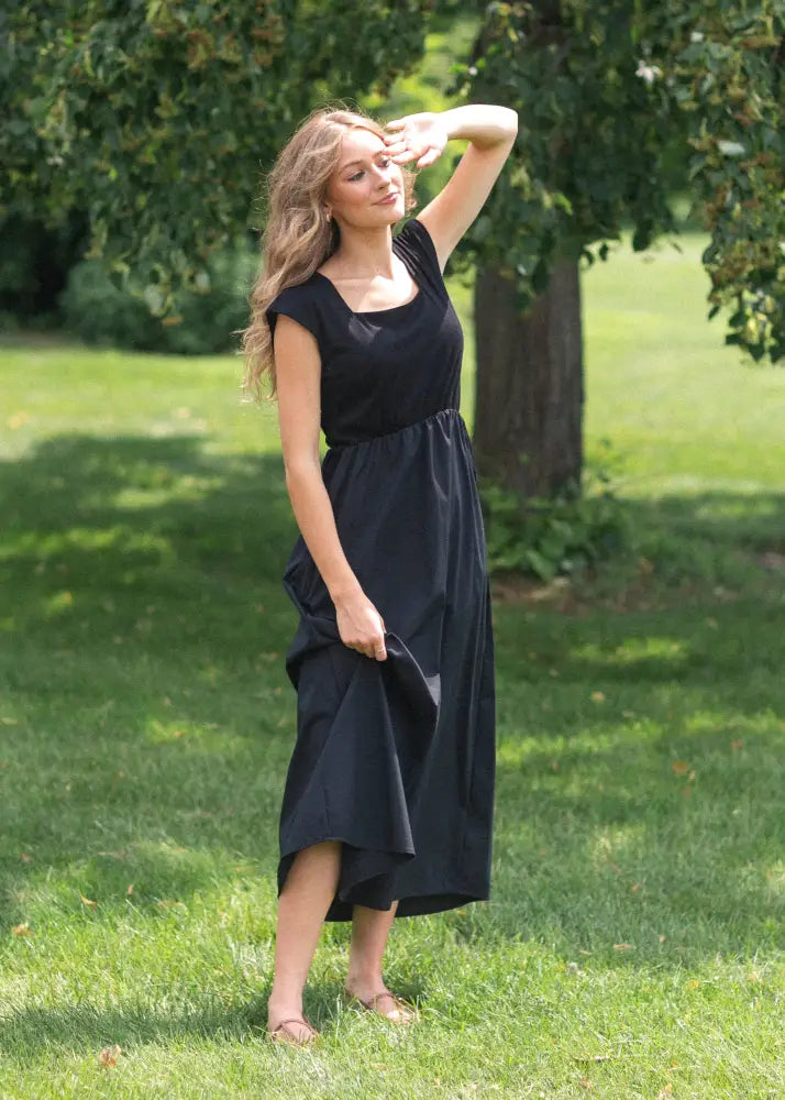 Eleanor Black A-line Maxi Dress - FINAL SALE - IC Dresses