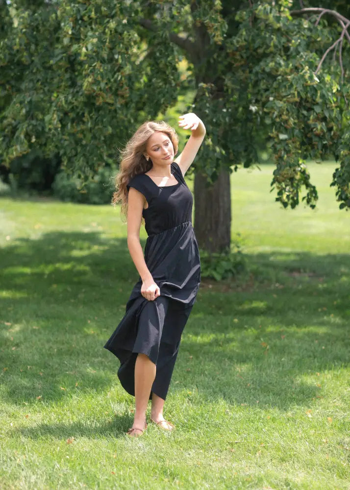 Eleanor Black A-line Maxi Dress - FINAL SALE - IC Dresses