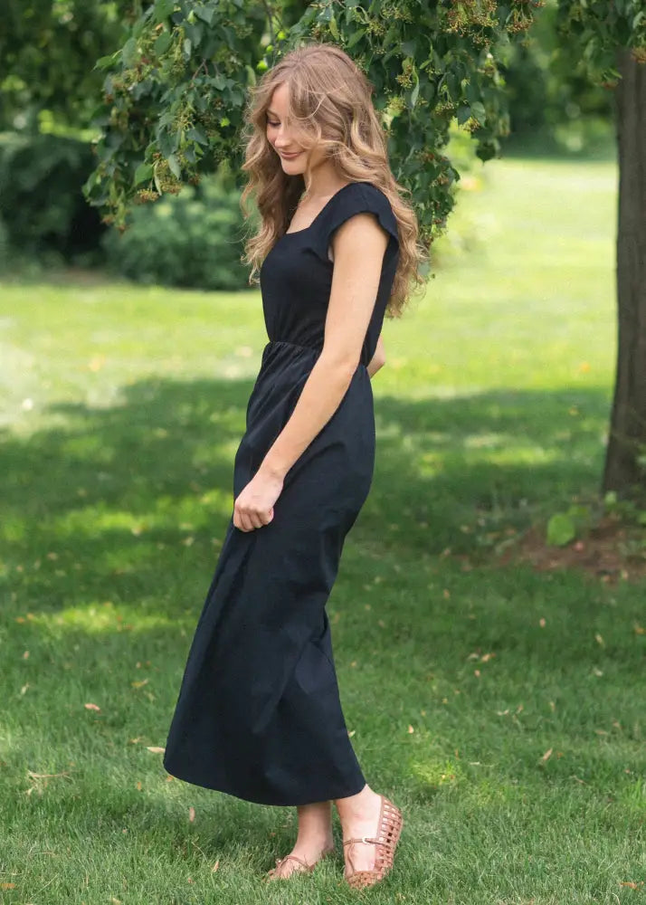Eleanor Black A-line Maxi Dress - FINAL SALE - IC Dresses