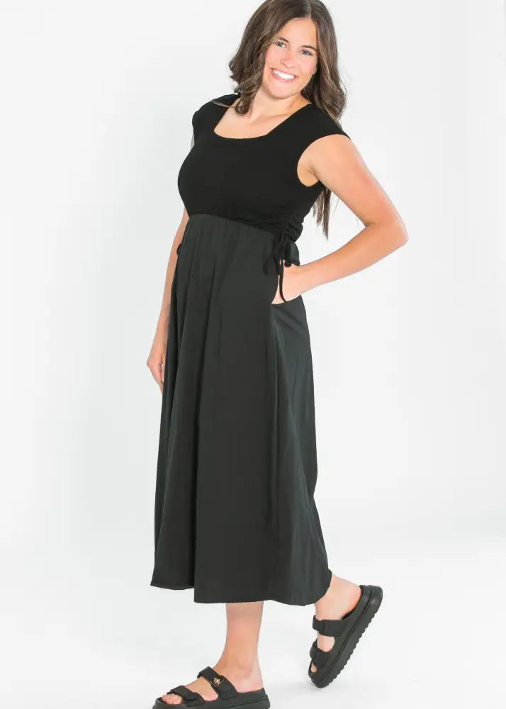 Eleanor Black A-line Maxi Dress - FINAL SALE - IC Dresses