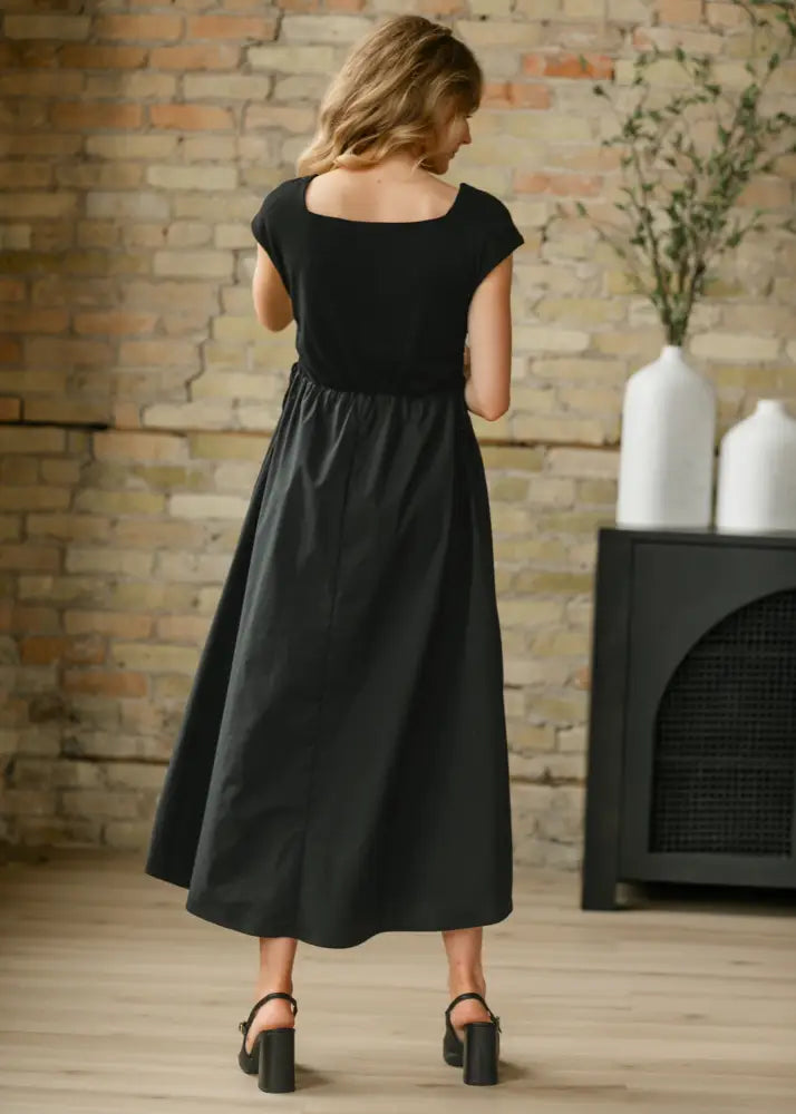 Eleanor Black A-line Maxi Dress - FINAL SALE - IC Dresses