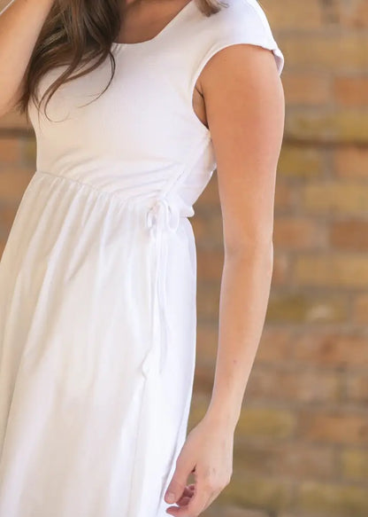 Eleanor White A-line Maxi Dress - IC Dresses
