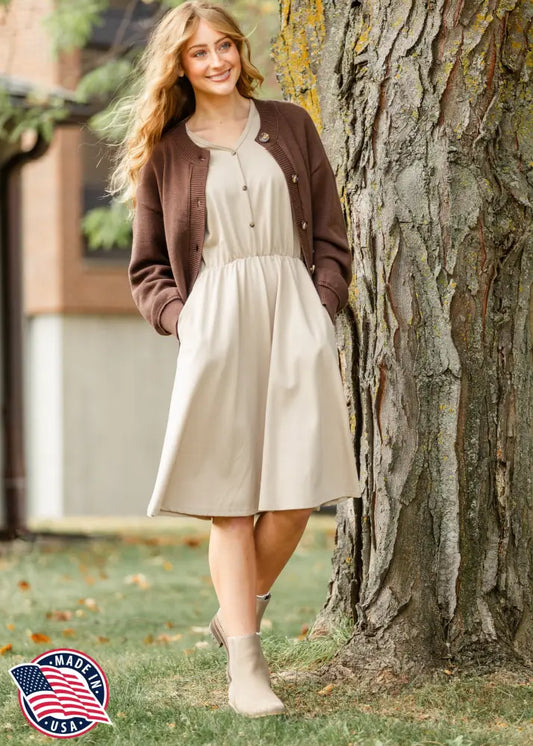 Ella Cinched Waist Midi Dress - FINAL SALE IC Dresses