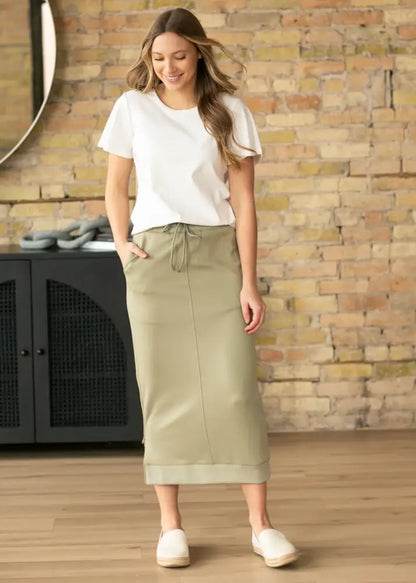 Essential Ivory Flutter Sleeve Top - IC Tops