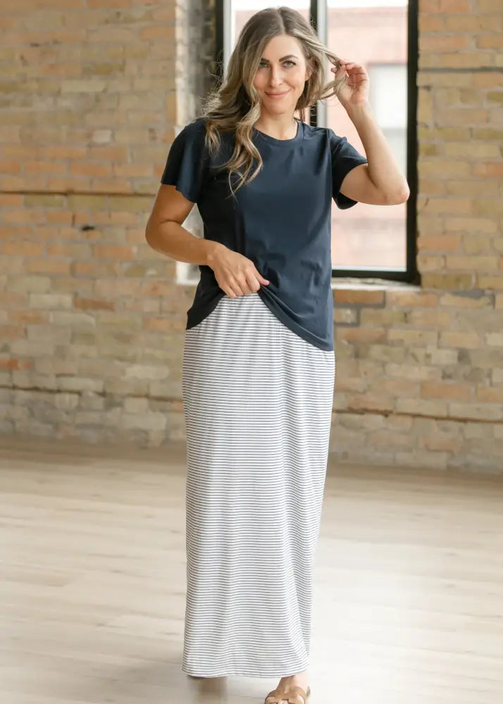 Essential Navy Flutter Sleeve Top - IC Tops