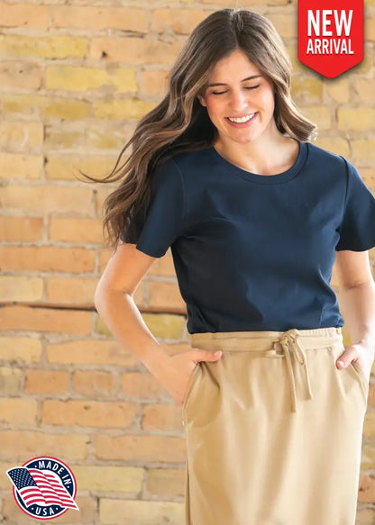 Essential Navy Flutter Sleeve Top - IC Tops