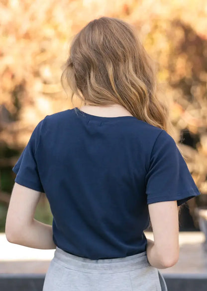 Essential Navy Flutter Sleeve Top - IC Tops