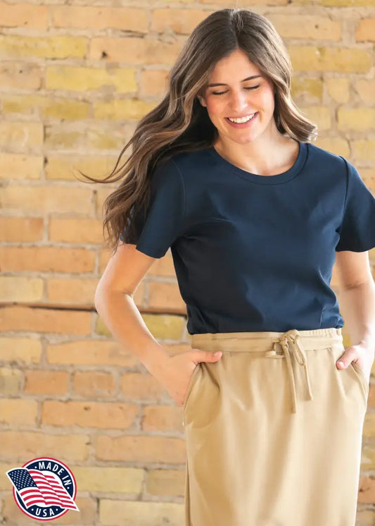 Essential Navy Flutter Sleeve Top - IC Tops