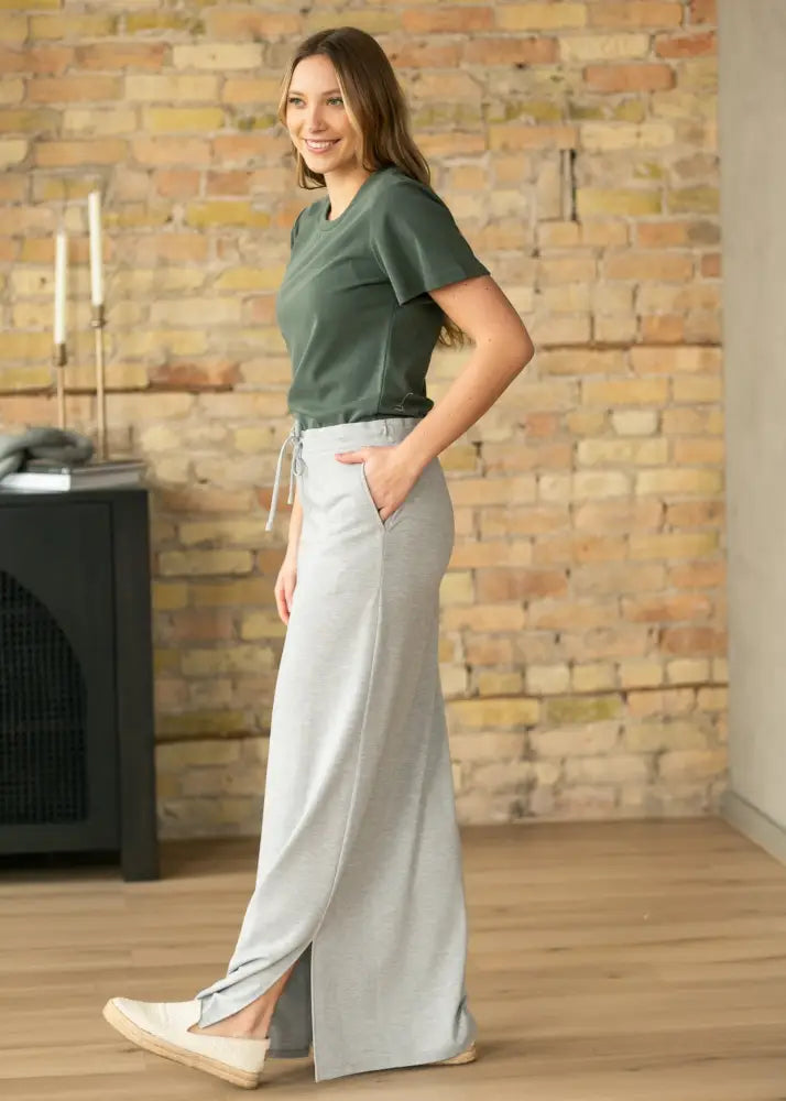 Essential Olive Flutter Sleeve Top - IC Tops