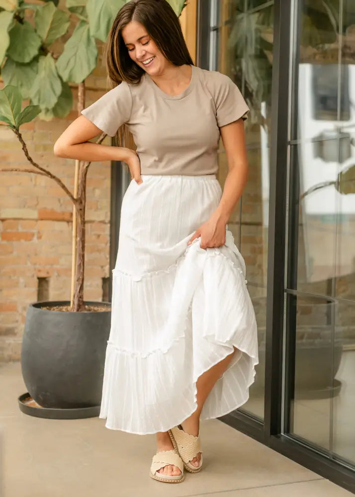 Essential Sand Flutter Sleeve Top - IC Tops