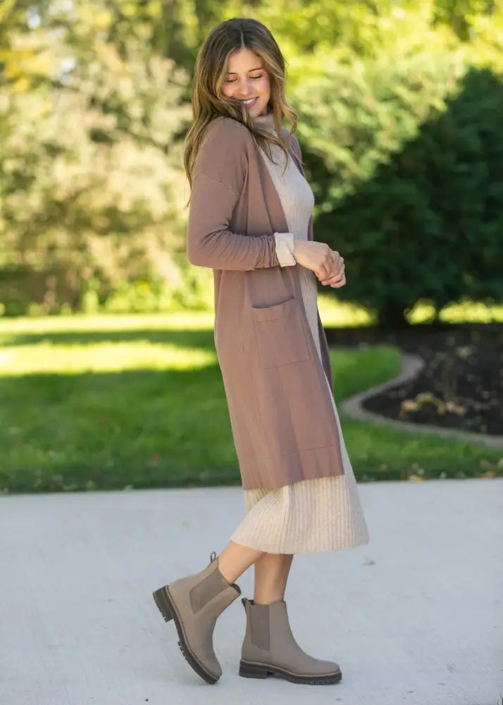 Essential Toffee Long + Soft Cardigan - IC Tops