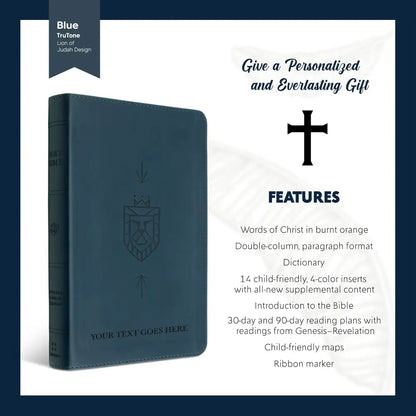 ESV Compact Size Kids Holy Bible Large Print - Blue Bible