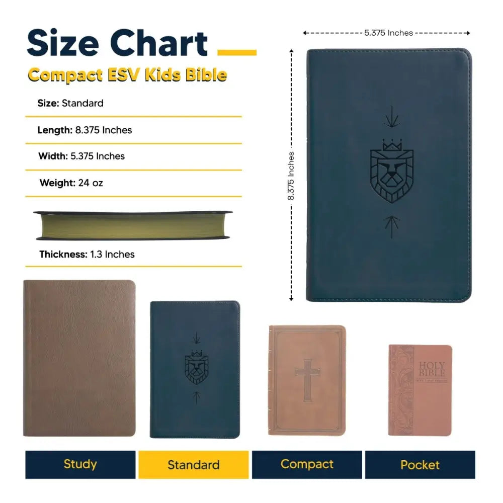 ESV Compact Size Kids Holy Bible Small Print - Blue
