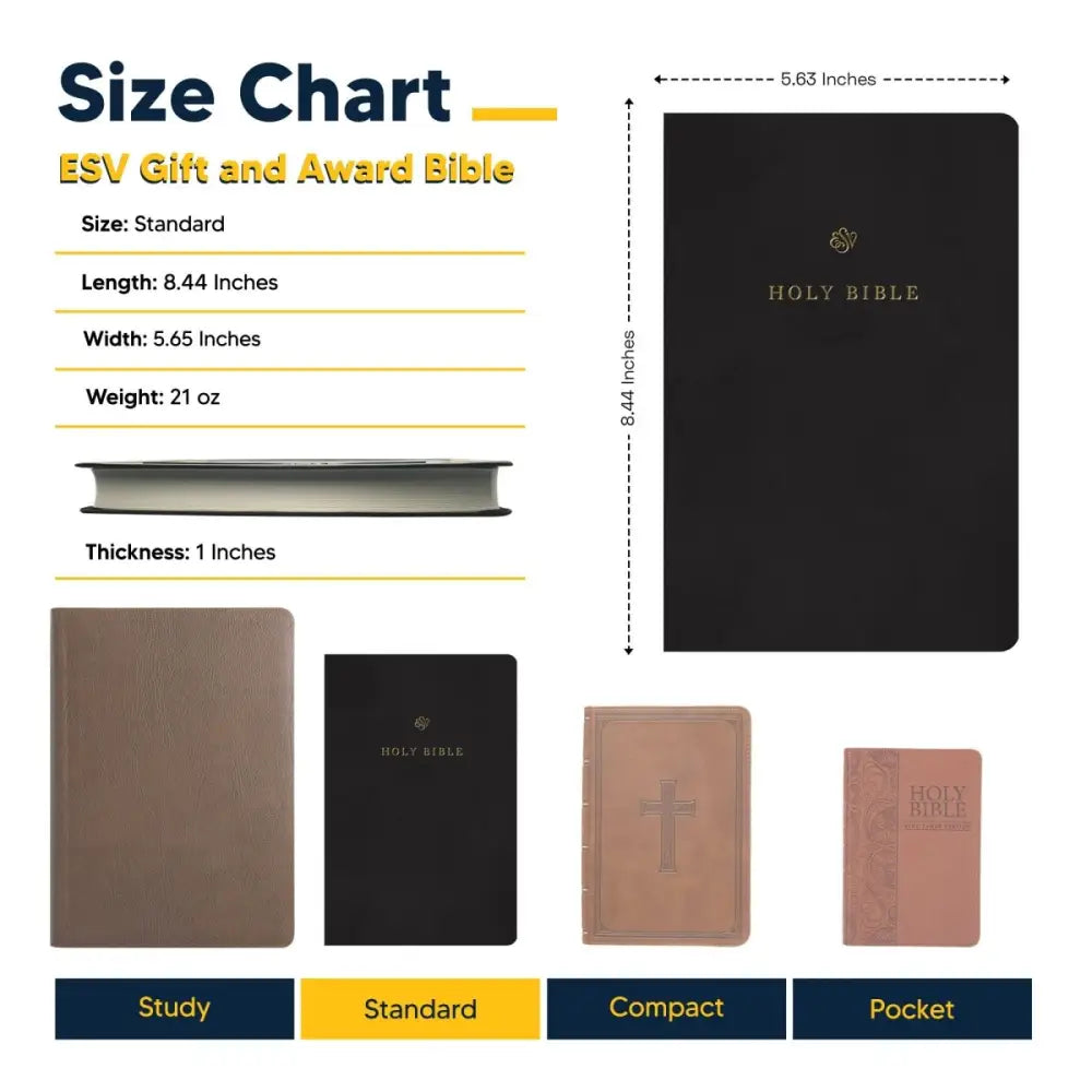 ESV Standard Size TruTone Holy Bible Small Print - Black Bible