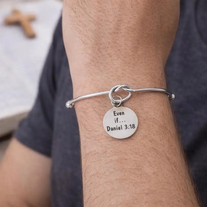 Even If Daniel 3 18 Charm Cuff Bracelet Christian Scripture Bracelet Faith Jewelry Gift Silvertone Cuff - Bracelets