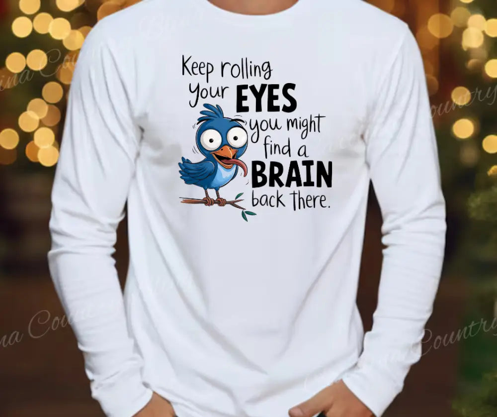 Eye Roll – White Small / Long Shirt