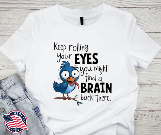 Eye Roll – White Small / Short Shirt