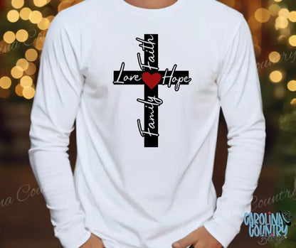 Faith Hope Love And Family – White Small / Long Shirt