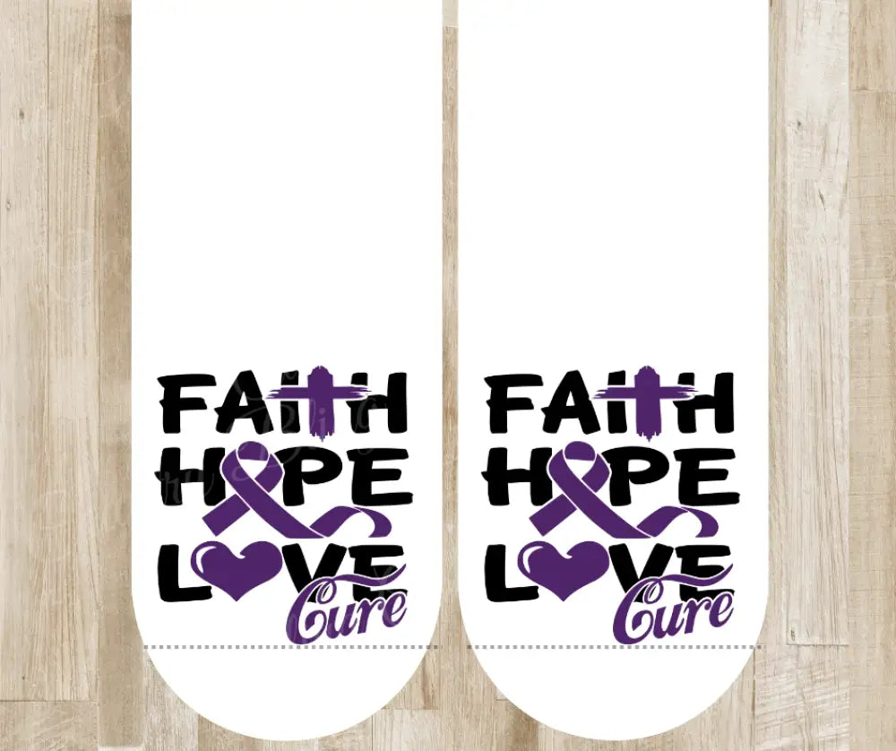 Faith Hope Love – White Socks