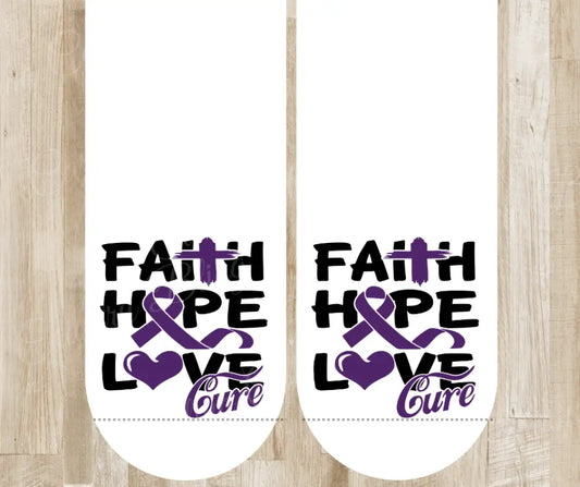 Faith Hope Love – White Socks