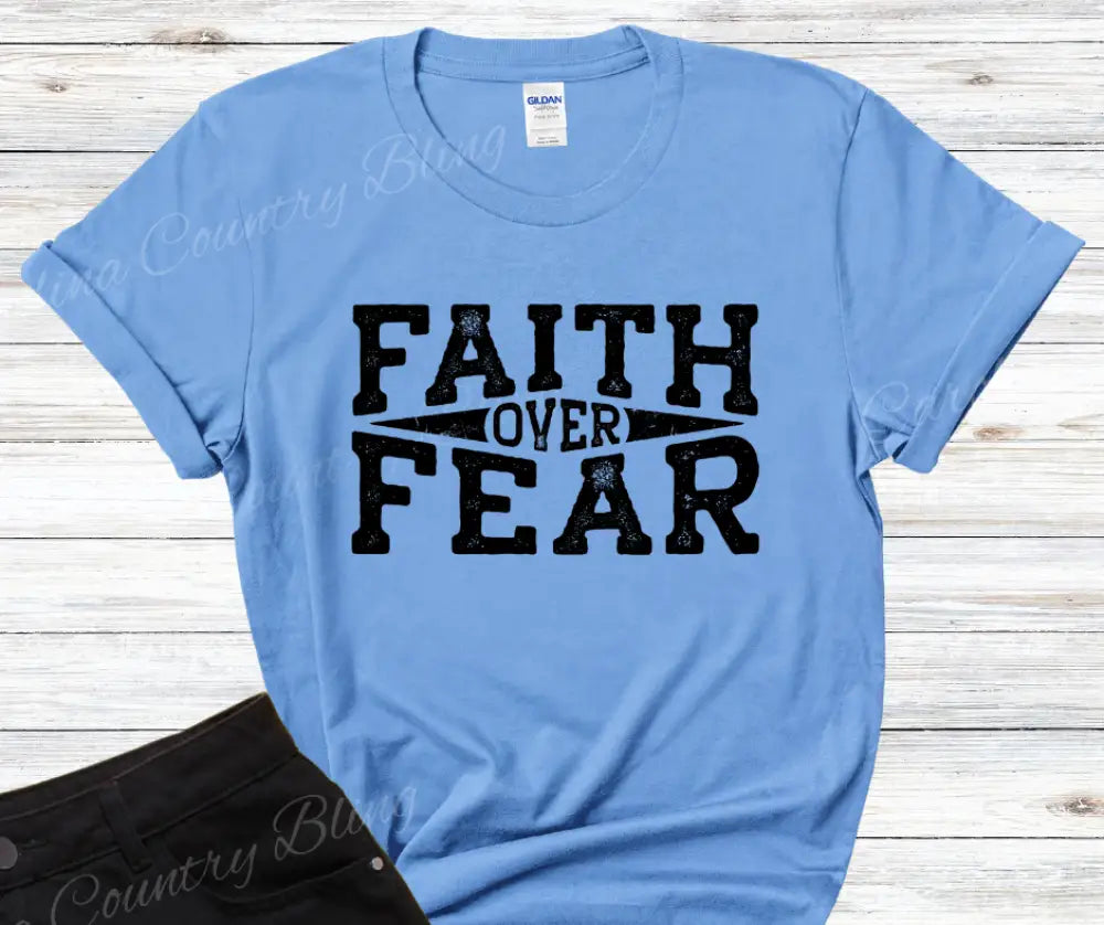 Faith Over Fear – Multi Small / Blue Shirt