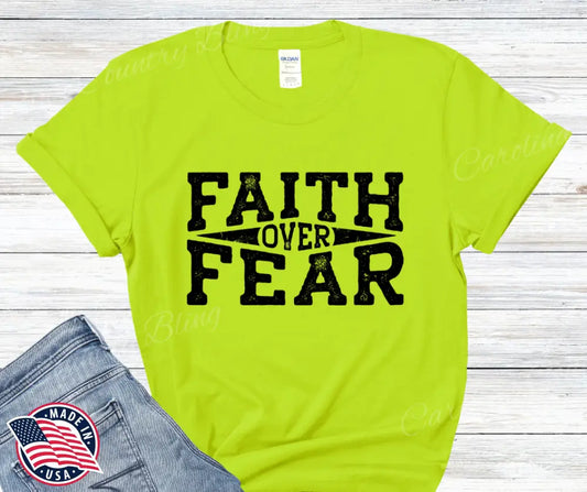 Faith Over Fear – Multi Small / Green Shirt