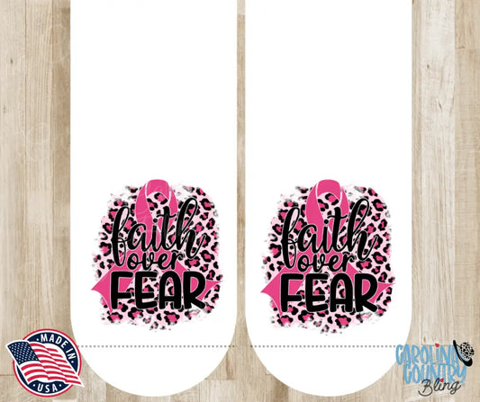 Faith Over Fear – Pink Socks