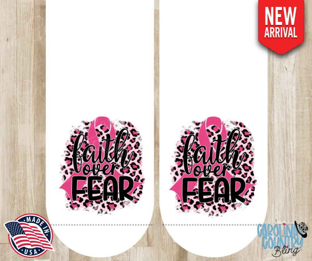 Faith Over Fear – Pink Socks