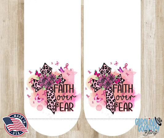 Faith Over Fear – Pink Socks