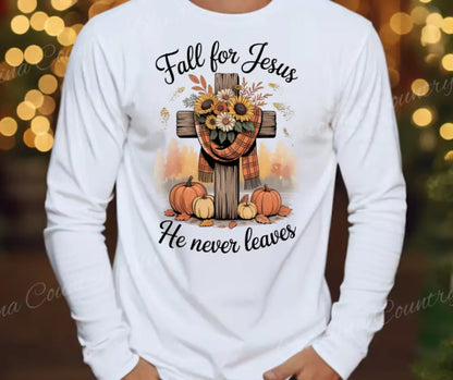 Fall For Jesus – White Small / Long / White Long Shirt