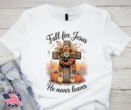Fall For Jesus – White Small / Short / White Shirt Shirt