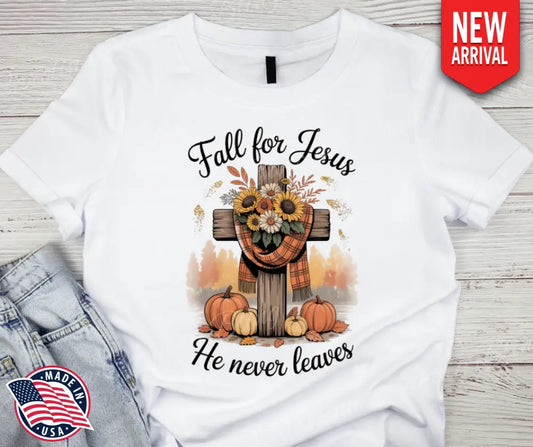 Fall For Jesus – White Small / Short / White Shirt Shirt