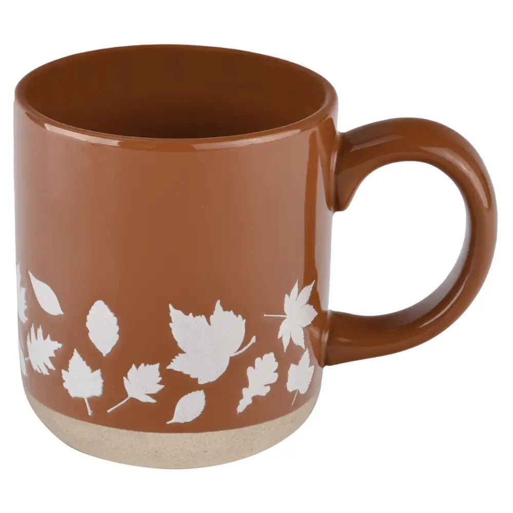 Fall Leaves 14 oz Orange Stoneware Coffee Mug - Coffee Mugs
