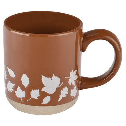 Fall Leaves 14 oz Orange Stoneware Coffee Mug - Coffee Mugs