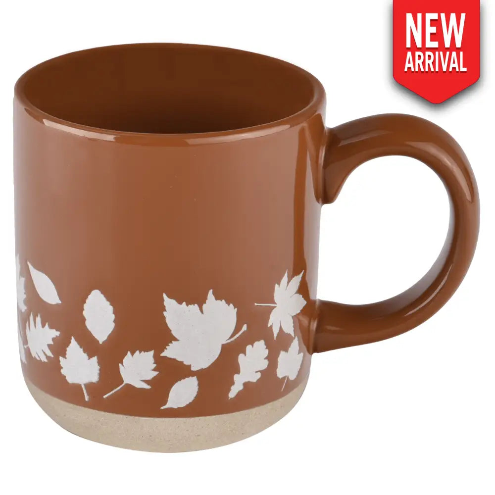Fall Leaves 14 oz Orange Stoneware Coffee Mug - Coffee Mugs