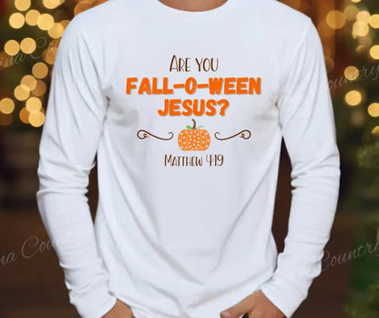 Fall O Ween Jesus – Multi Small / Long / White Long Shirt