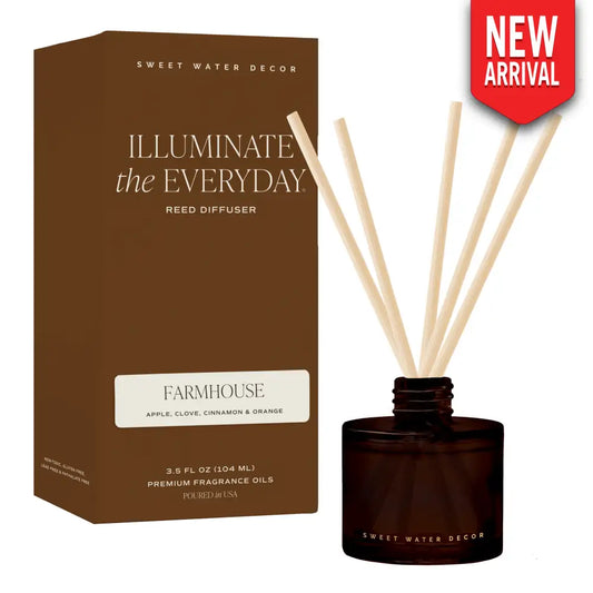 Farmhouse Amber Tinted Glass Jar Reed Diffuser - Reed Diffusers