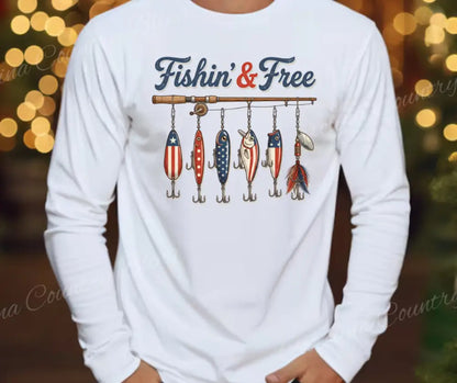 Fishin & Free - Multi - Small / Long - Shirt