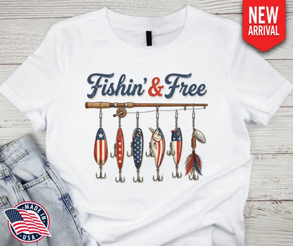 Fishin & Free - Multi - Small / Short - Shirt