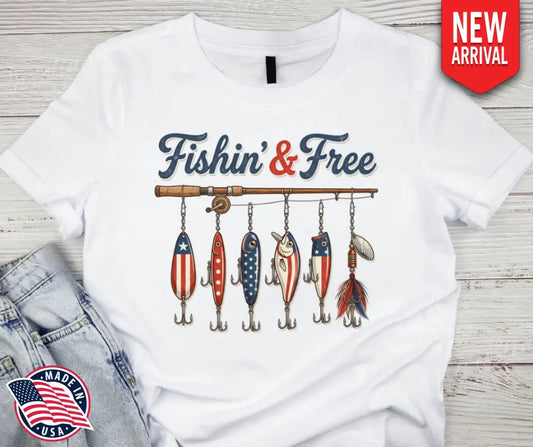 Fishin & Free - Multi - Small / Short - Shirt