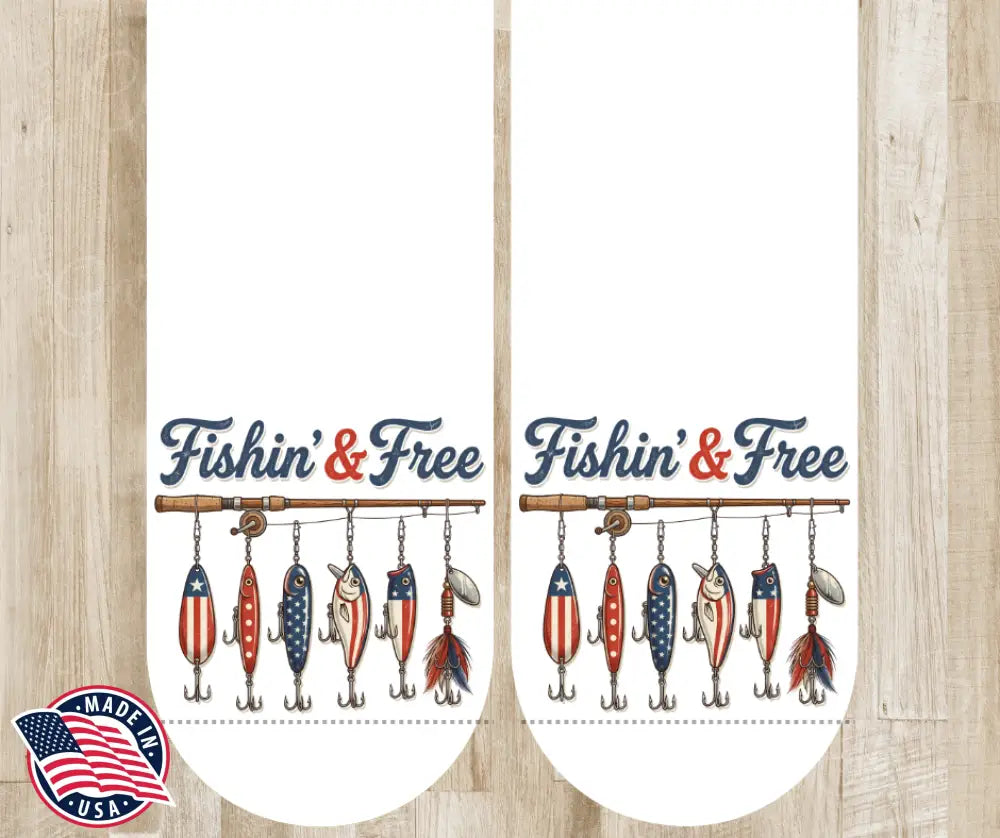 Fishin & Free - Multi - Socks
