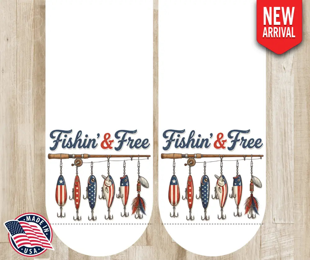 Fishin & Free - Multi - Socks
