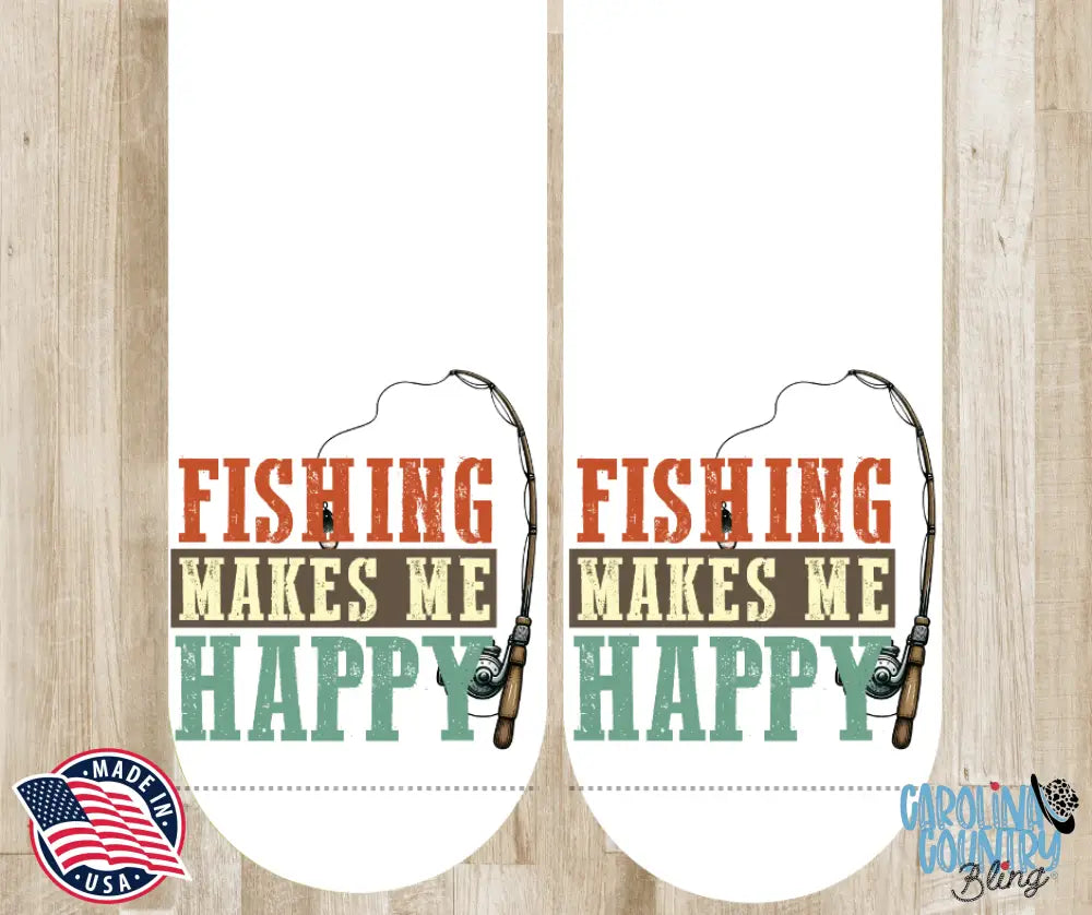 Fishing Makes Me Happy – Multi Socks