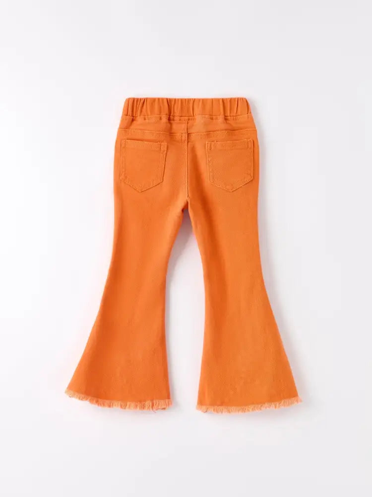 Orange Flared Elastic Jeans - Jeans